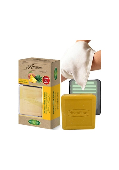 Phytoflora Ananas Özlü Sabun + Sabunluk + Kese
