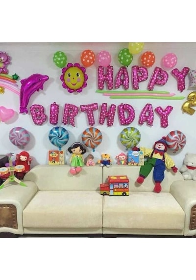 Folyo Balon Harf Pembe Renk 40Cm Parti Doğumgünü