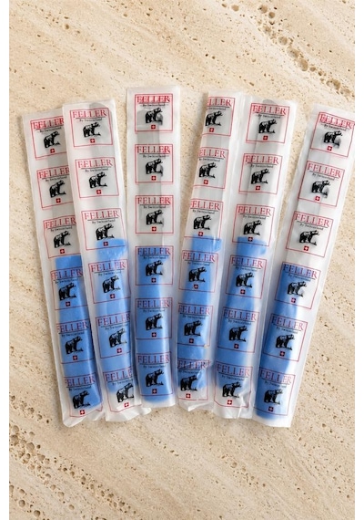 Feller 6'lı Lazer Tırtıklı Paslanmaz Çelik Sebze Meyve Bıçağı 22x2.4 Cm - Mavi Saplı Soyma Ve Doğrama Seti