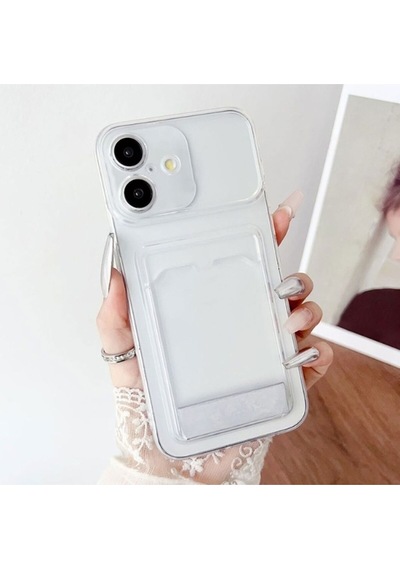Samsung Galaxy A06 Uyumlu Kılıf Kartlık Bölmeli Arkası Şeffaf Soft Dayanıklı Kılıf Kapak