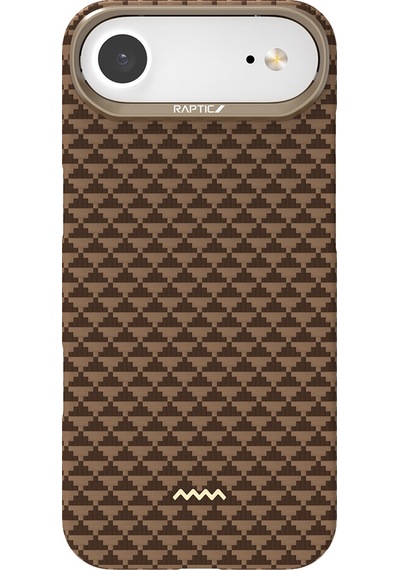Apple Uyumlu iPhone 17 Air Kılıf M-safe Şarj Özellikli Raptic Aramid Skin Origin Serisi Kapak Kahverengi