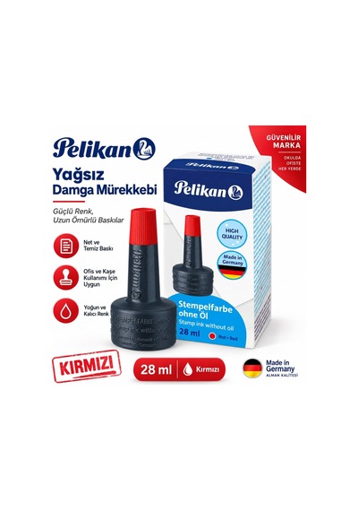 Kırmızı Yağsız Damga Ve Kaşe Mürekkebi 28 Ml Diğer