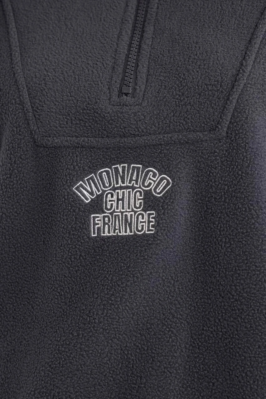 Defacto Oversize Dik Yaka Fermuarlı Baskılı Polar Antrasit Kadın Sweatshirt Y2649az/ar191 Antrasit