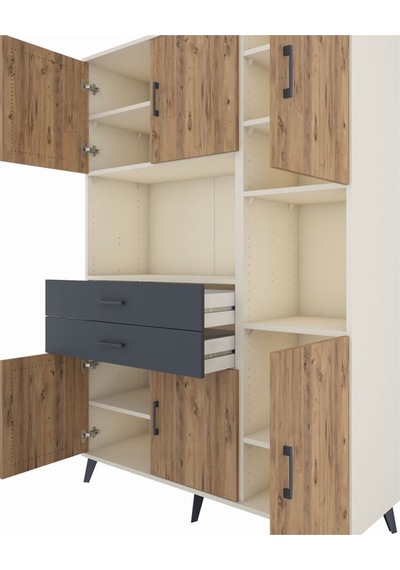 Hyperion Dolap 9 Raflı 2 Çekmeceli 6 Kapaklı 132x44x195 Aytaşı-çam/antrasit Atlas Çam/antrasıt Hyperion Dolap 9 Raflı 2 Çekmeceli 6 Kapaklı 132x44x195 Aytaşı-çam/antrasit Atlas Çam/antrasıt
