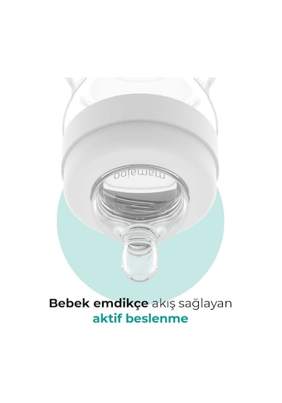 Mamajoo Anti-kolik Biberon Emzikleri 0ay+, Yavaş Akışlı, 2li Paket