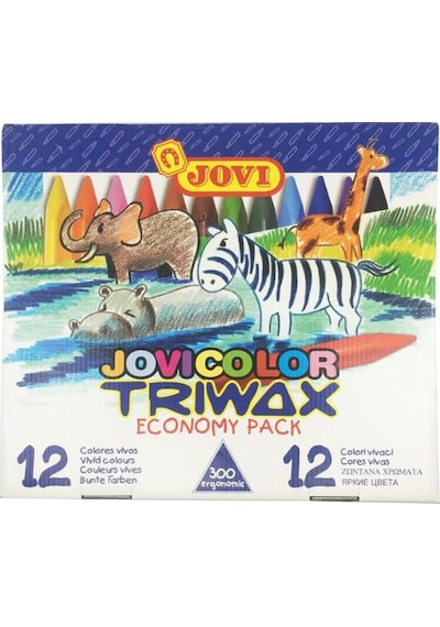 Jovi Triwax 300 Adet 12 Renk Mum Boya 25 Öğrenci