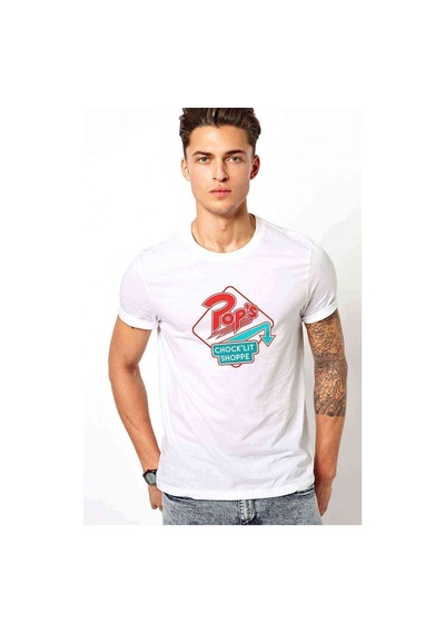Riverdale Pops Chocklit Shoppe Baskılı Beyaz Erkek Tshirt