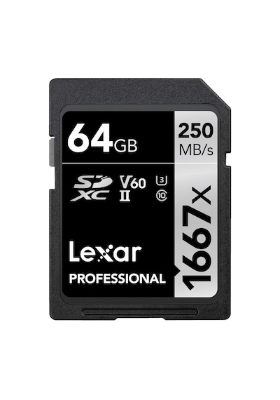 Professional 1667x Sd Kart 64 Gb, Sdxc Uhs-ıı Bellek Kartı, 250 Mb/s'ye Kadar Okuma, 120 Mb/s'ye Kadar Yazma, Sınıf 10, U3, V60, Sd İçin Profesyonel Fotoğrafçı, Videografer Lsd64gcb1667
