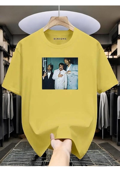 Müslüm Baskılı Oversize T-shirt Sari