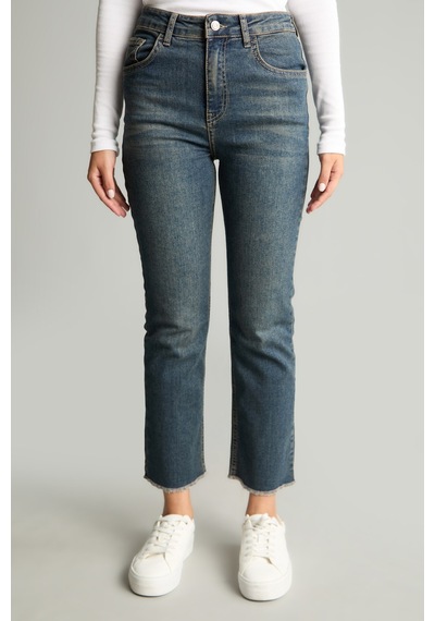 Defacto Crop Flare Fıt Yüksek Bel Bilek Boy Jean Yıkamalı Pantolon G2217ax26aunm34 Mavi-nm34