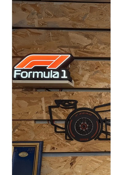 Formula1 F1 Dekoratif Aydınlatma Led Gece Lambası Çok Renkli
