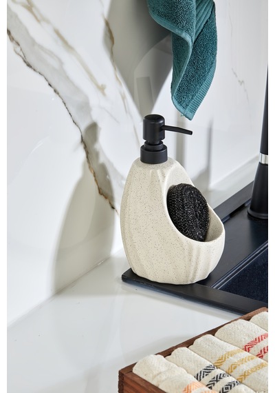 Cooker 180 Ml Seramik Süngerlikli Sıvı Sabunluk Ckr3559 Bej