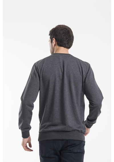 Süperlife Erkek Bisiklet Yaka Regular Fit İnce Sweatshirt Spr 20k30 Antrasit