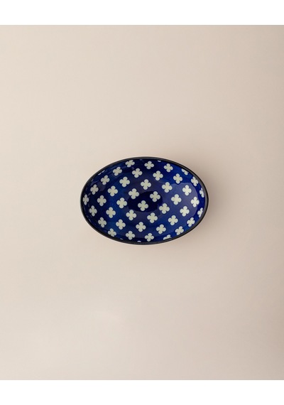 Reve Bleu Raye Oval Tabak - 15 Cm - Mavi/beyaz 8684427225813 Çok Renkli