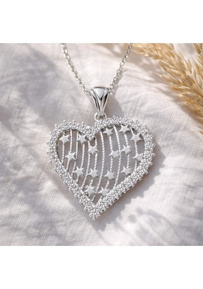 Gümüş Kalpli Bayan Kolye - Pnd47138026 01 - Gold