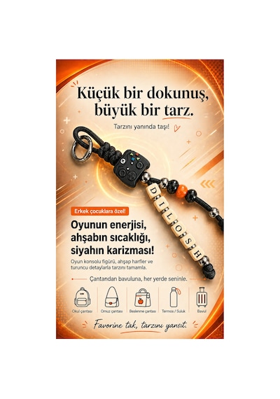 Genel Markalar Kişiye Özel Çanta Aksesuarı/isimlik Ahşap/charm Siyah Siyah