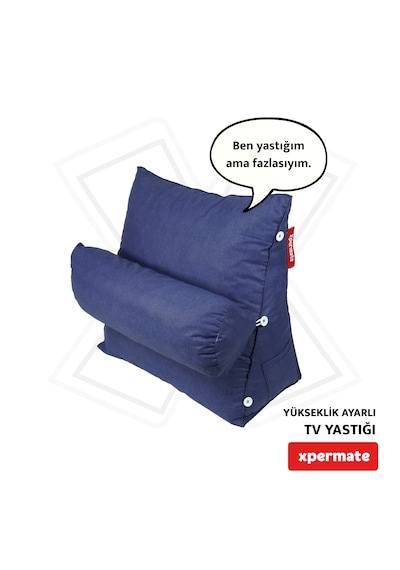 Xpermate Sırt, Bel, Boyun Destekli TV Yastığı Okuma Yastığı Ameliyat Sonrası Lacivert