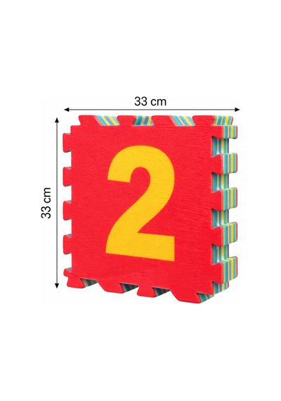 Myend 9 Parça 33x33 Boyutlu Puzzle Çocuk Oyun Matı Halısı Rakamlı Oyun Karosu Yapboz Mat Çok Renkli