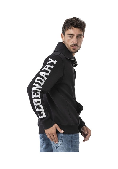 Cipo & Baxx Cl605 Erkek Yarım Fermuarlı Sweatshirt "legendary" Kol Baskılı Ve Göğüs Logolu Kazak Siyah Cipo & Baxx Cl605 Erkek Yarım Fermuarlı Sweatshirt "legendary" Kol Baskılı Ve Göğüs Logolu Kazak Siyah