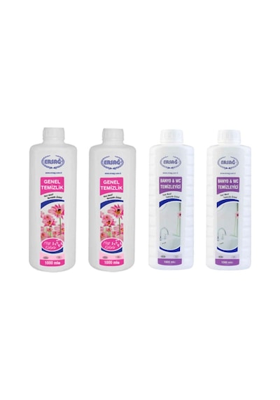Ersağ Genel Temizlik 2 x 1 L + Banyo WC Temizleyici 2 x 1 L