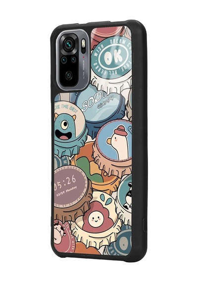 Xiaomi Redmi Note 10 - 10s Crown Cap Tasarımlı Glossy Telefon Kılıfı Siyah