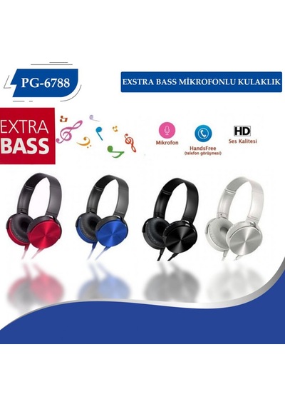 Polygold Pg-6788 Extra Bass Mikrofonlu Kulaklık