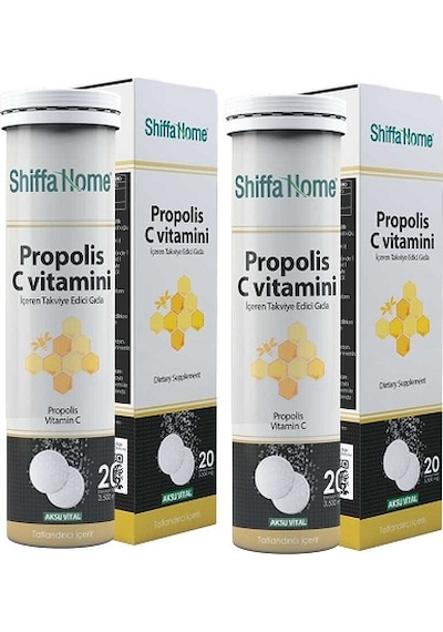 Shiffa Home Propolis C Vitamini Efervesan 20 Tablet 2 Kutu