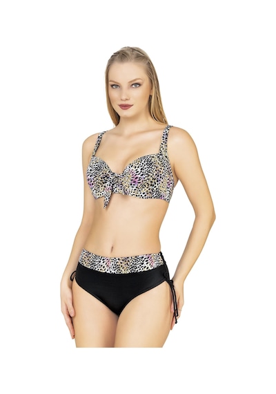 Endeep Kadın Büyük Beden Balenli Destekli Renkli Leopar Desenli Bikini Takımı Pembe-gri Endeep Kadın Büyük Beden Balenli Destekli Renkli Leopar Desenli Bikini Takımı Pembe-gri