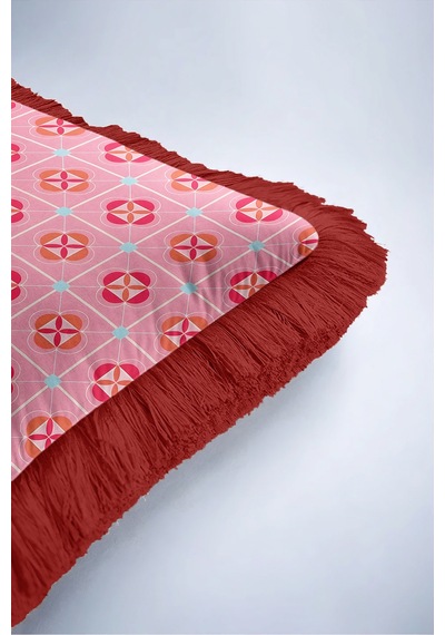 Retro Bisiklet Motifli Saçaklı Yastık Kılıfı - Nostaljik Pembe Bordo Püsküllü Kırlent Kılıfı Sakin Rota Ritüel Retro Bisiklet Motifli Saçaklı Yastık Kılıfı - Nostaljik Pembe Bordo Püsküllü Kırlent Kılıfı Sakin Rota Ritüel