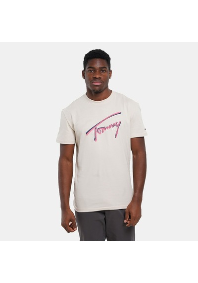 Tommy Hilfiger Tommy Hılfıger Erkek T-shırt Dm0dm21109-acg Bej
