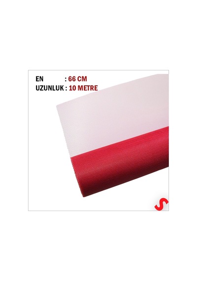 Süsleme Tülü Grek Tül Rulo, 66 Cm X 10 Mt - Kırmızı 0-99
