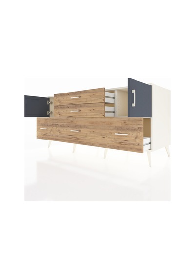 Kronos Konsol 2 Raflı 5 Çekmeceli 2 Kapaklı 176x59x83 Aytaşı-antrasit/çam Antrasit/çam Kronos Konsol 2 Raflı 5 Çekmeceli 2 Kapaklı 176x59x83 Aytaşı-antrasit/çam Antrasit/çam