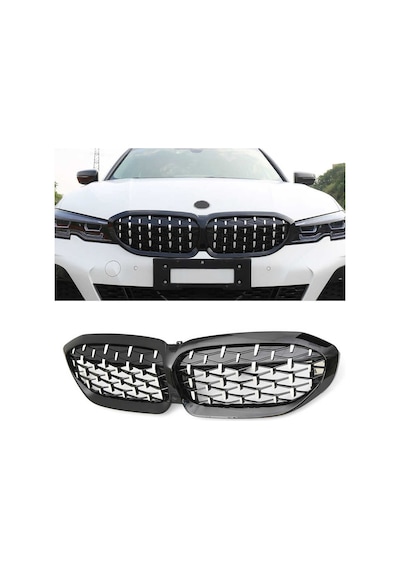 Bmw G20 Diamond Ön Panjur Izgara 2019 Sonrası Krom-siyah