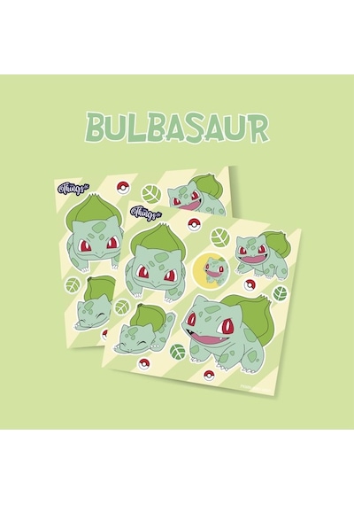 Mini Things Art Özel Tasarım Balbazar Bulbasaur Pokemon Sticker 15 Parça Set -1 Adet-