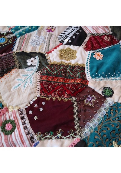 Patchwork Çılgın Koltuk Örtüsü Çok Renkli