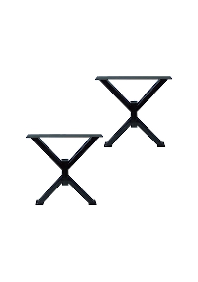 2 Adt Metal X Çapraz Ayak Ahşap Kütük Masif Orta Sehpa Ayağı 45Cm