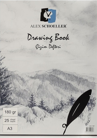 Alex Schoeller 1587 Eskiz Defteri 180 G 25 Yp. A3 Boyutunda