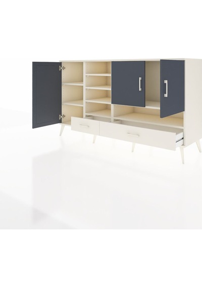 Kronos Konsol 8 Raflı 2 Çekmeceli 3 Kapaklı 176x59x99 Aytaşı-antr Aytaşı-antrasit/aytaşı