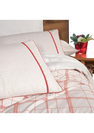 Bramo King Size Battal Boy %100 Pamuk Flanel Pazen Nevresim Takımı Bej Bej