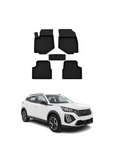 Peugeot 2008 Electric 2024-2026 Uyumlu 4d Havuzlu Paspas Kauçuk Siyah 5 Parça