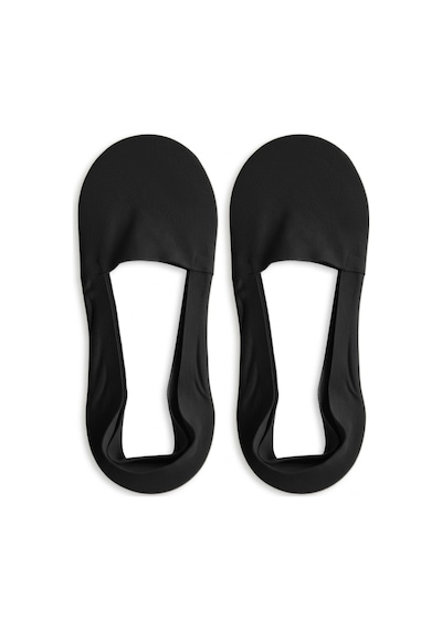 Cottonhıll Premium - Lazer Kesim Penye Sneaker Babet Çorap Siyah-ten 2'li Paket Renkli