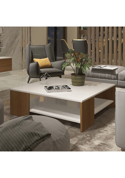 Trendstyle 4s Mdf Tv Ünitesi Ve Orta Sehpa 2'li Set - Beyaz Ceviz Beyaz - Ceviz