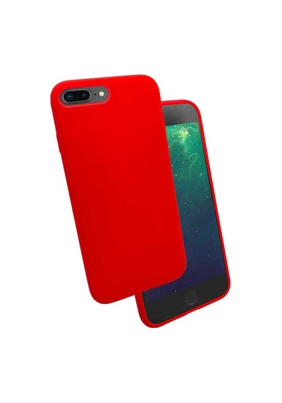 Apple Uyumlu iPhone 8 Plus Kılıf Zore Silk Silikon Kırmızı