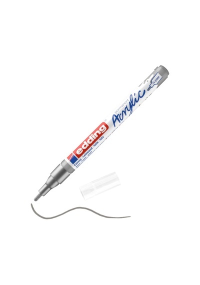 Edding 5300 Ince Uçlu Akrilik Markör - Gümüş - 1-2 Mm’Lik Ince  Yu