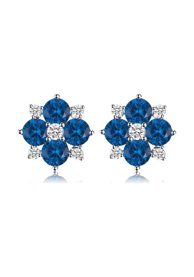 Brezza Lusso Jewelry Safir Taşlı Elegant Stylish Night Kadın Gümüş Küpe