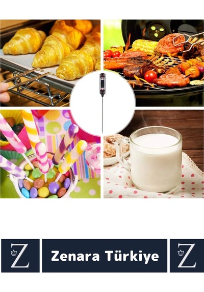 Ergonomik Lcd Ekran Çift Ölçüm Birimi Hafızalı Et Sıvı Mama Sıcak Soğuk Saplamalı Gıda Termometresi