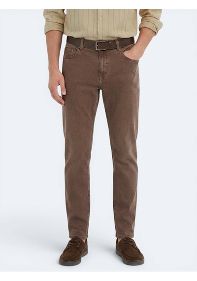 Kip Kahverengi Regular Fit Denim %100 Pamuk Pantolon