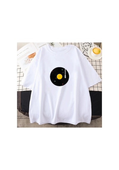 Tarzsokak Beyaz Vintage Müzik Grafik Baskı Retro Yetişkin Tshirt Moldova Üs