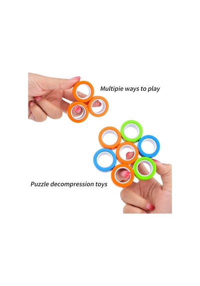 6 Adet Manyetik Yüzükler Fidget Oyuncaklar, Silindir Yüzükler, Yetişkin Parmak Fidget Oyuncaklar, Dehb Anksiyete Rölyef Dekompresyon Sihirli Yüzük Fidget Oyuncak, Komik Hediyeler Çocuklar