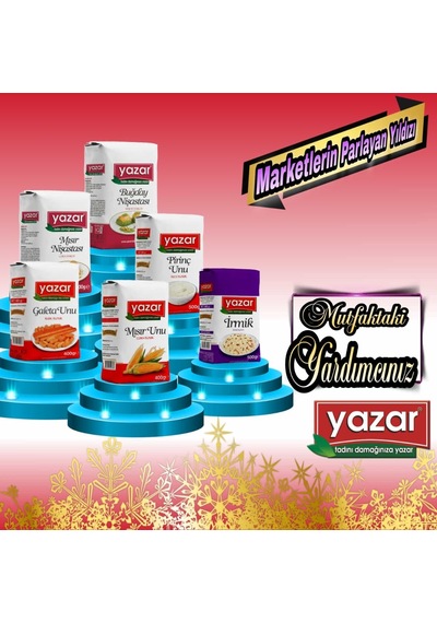 Yazar 2 x 500 G Pudra Şekeri + 2 x 500 G İrmik 2 x 400 G Galeta Unu 2 x  400 G Buğday